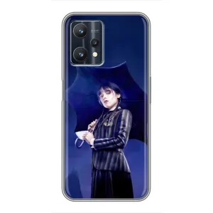 Чохли Венсдей на Realme 9 Pro Plus Уенсдей (AlphaPrint) (Венздей з парасолькою)