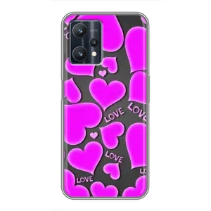 Чехлы для любимой на РэалМі 9 Про (VPrint) (Pink hearts)