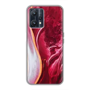 Чехол с принтом «Мрамор красный» для Realme 9