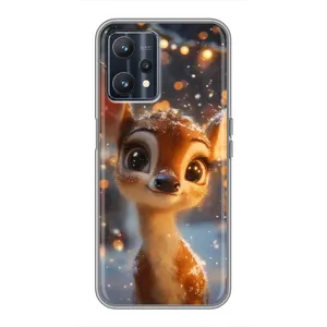 Чехол с принтом «Олененок среди гирлянд» для Realme 9