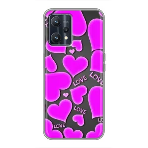Чехлы для любимой на РеалМi 9 (VPrint) (Pink hearts)