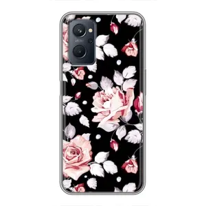 Чохли з квітами для Realme 9i (VPrint) (Квіти на чорному)