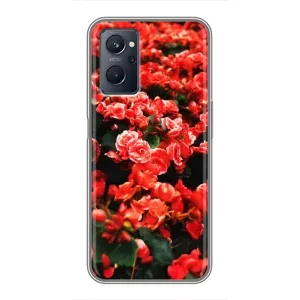 Чохли з квітами для Realme 9i (VPrint) (Квіти червоні)