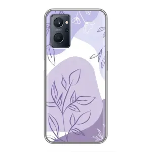 Силконовий чохол з принтом в квітах на Realme 9i (Фіолетове листя абстракція)
