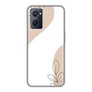 Силконовий чохол з принтом в квітах на Realme 9i (Нюдова гілочка абстракція)