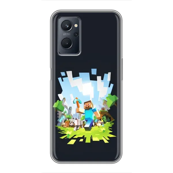 Чохол з принтом «персонажі Minecraft» для Realme 9i