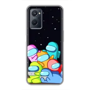 Чехол Амонг Ас для Realme 9i (AlphaPrint) (Скины в космосе)