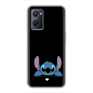 Чехол с принтом Стич на Realme 9i (Стич на черном)