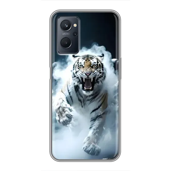 Чохол з принтом «Білий тигр у диму» для Realme 9i