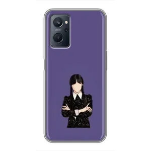 Чехлы Венсдей на Realme 9i Уэнсдей (AlphaPrint) (Уэнздей в черном)