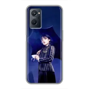 Чехлы Венсдей на Realme 9i Уэнсдей (AlphaPrint) (Уэнздей с зонтом)