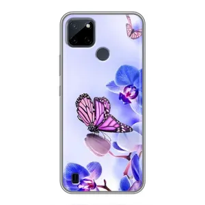 Чохли з квітами для Realme C12 (VPrint) (Метелик на квітах)