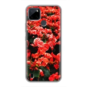Чохли з квітами для Realme C12 (VPrint) (Квіти червоні)