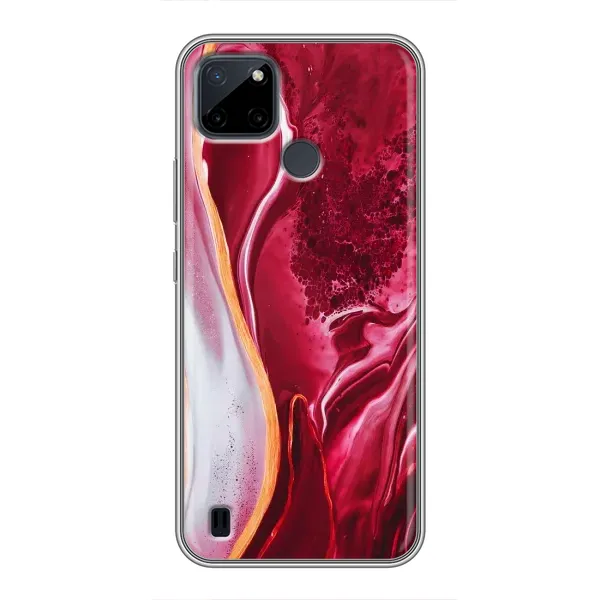 Чехол с принтом «Мрамор красный» для Realme C12