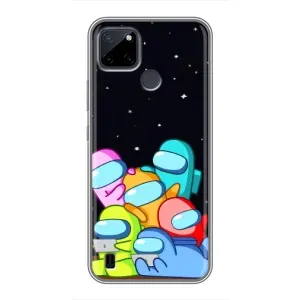 Чехол Амонг Ас для Realme C12 (AlphaPrint) (Скины в космосе)