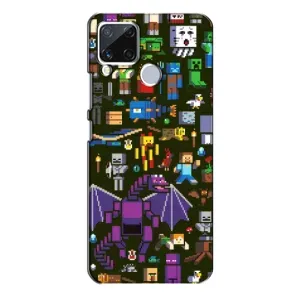 Чохол Майнкрафт на Realme C15 (AlphaPrint) Minecraft (Колаж Майнкрафт)