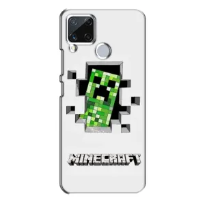 Чохол Майнкрафт на Realme C15 (AlphaPrint) Minecraft (кріпер Майнкрафт)