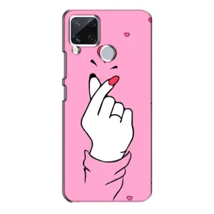 Чохол з принтом для Realme C15 (AlphaPrint - Знак сердечка)