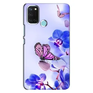 Чохли з квітами для Realme C17 (VPrint) (Метелик на квітах)