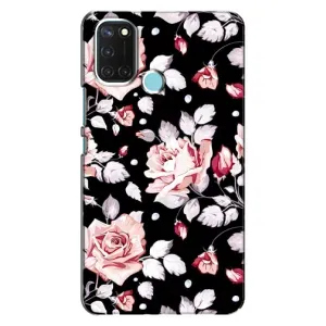 Чохли з квітами для Realme C17 (VPrint) (Квіти на чорному)