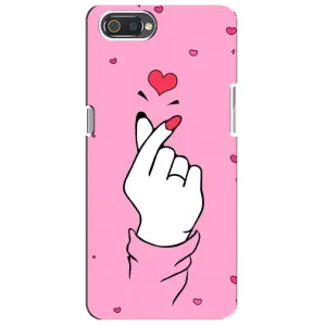 Чохол з принтом для Realme C2 (AlphaPrint - Знак сердечка)