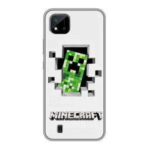 Чехол Майнкрафт на Realme C11 (2021) / C20 (AlphaPrint) Minecraft (крипер Майнкрафт)