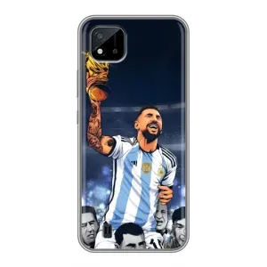 Чехлы для Realme C11 (2021) / C20 (Leo чемпион) (AlphaPrint) (Месси с кубком)