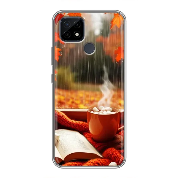 Чехол с принтом «Кофе и дождь» для Realme C21