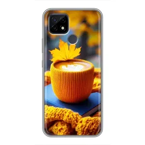Чехол с принтом «Кофе на желтом пледе» для Realme C21