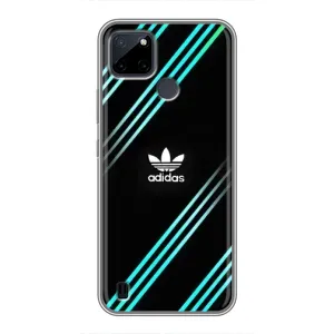 Чехлы Адидас для Realme C21Y (AlphaPrint) (Адидас с полосами)