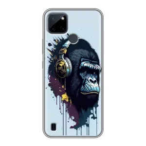 Чохол з Мавпами Realme C21Y - (AlphaPrint) (Горила в навушниках)