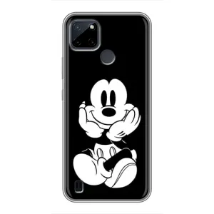Эксклюзивный чехол для Realme C21Y (AlphaPrint - Мультяшные) (Микки на черном)