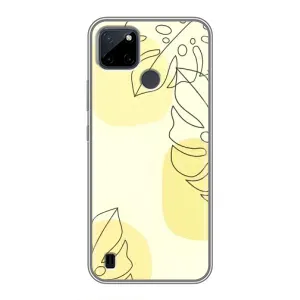 Силконовий чохол з принтом в квітах на Realme C25Y (Жовта монстера арт)