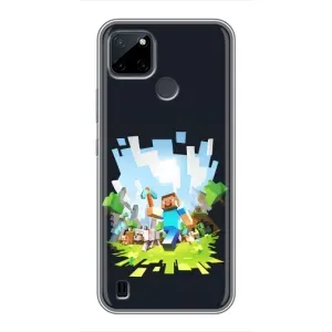 Чохол Майнкрафт на Realme C25Y (AlphaPrint) Minecraft (персонажі Minecraft)