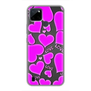 Чехлы для любимой на Реалми С25У (VPrint) (Pink hearts)