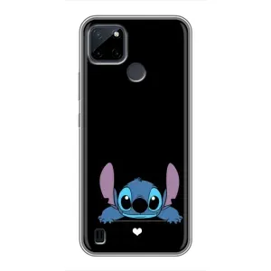 Чехол с принтом Стич на Realme C25Y (Стич на черном)