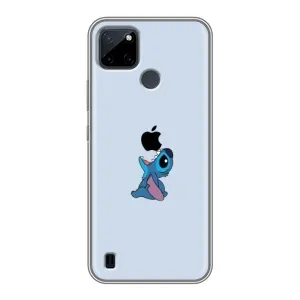 Чехол с принтом Стич на Realme C25Y (Stitch apple)
