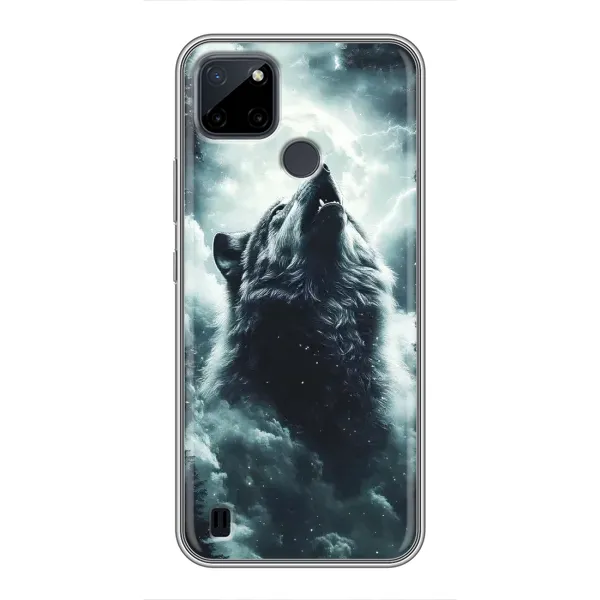 Чехол с принтом «Волк в облаках» для Realme C25Y