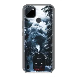 Новогодние, Праздничные Чехлы для Realme C25Y - 2024 год (Зимний поезд)