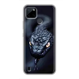 Чехол с картинкой «Хищники» для Realme C25Y (Черная змея)