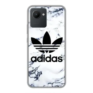 Чехлы Адидас для Realme C30 (AlphaPrint) (Адидас на мраморе)