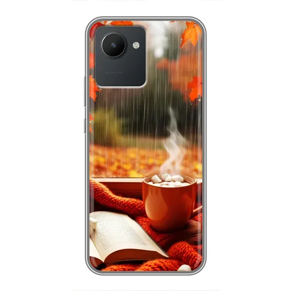 Чехол с принтом «Кофе и дождь» для Realme C30 Чехол с принтом «Кофе и дождь» для Realme C30