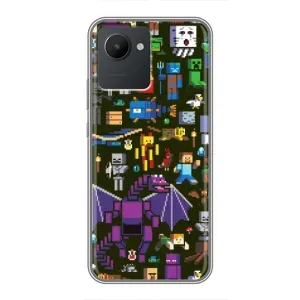 Чохол Майнкрафт на Realme C30 (AlphaPrint) Minecraft (Колаж Майнкрафт)