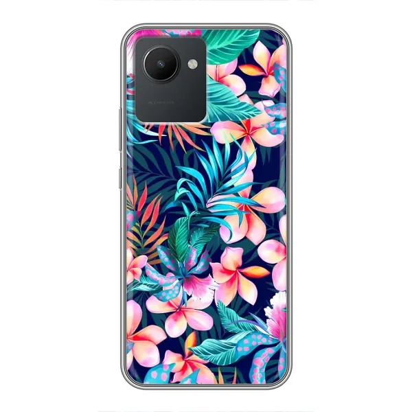 Чехол с принтом «Красочные цветы» для Realme C30