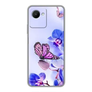 Чохли з квітами для Realme C30s (VPrint) (Метелик на квітах)