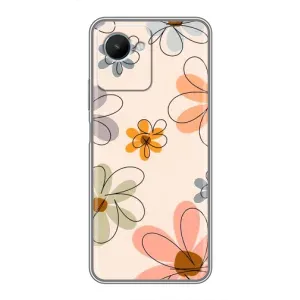 Чохол з квітковим принтом на RealMe C30s (Кольорові квіти)