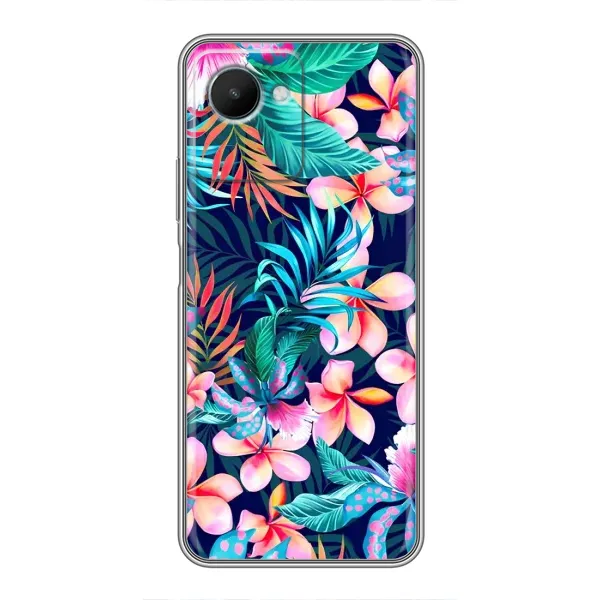 Чехол с принтом «Красочные цветы» для Realme C30s