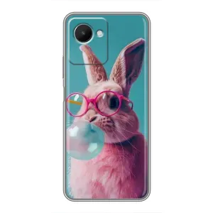 Чохол з принтом стильні тварини для RealMe C30s (Кролик в окулярах)