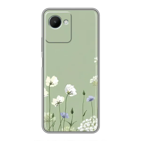 Чохол з принтом «Квіти на зеленому» для Realme C30s