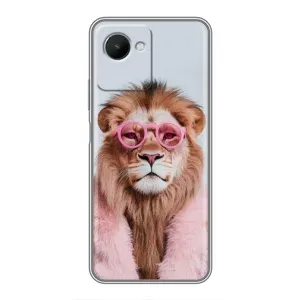 Чохол з принтом стильні тварини для RealMe C30s (Лев в окулярах)